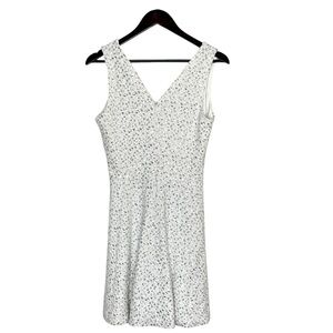 Dress The Population White Silver V Neck Sequined Sleeveless Mini Dress Large